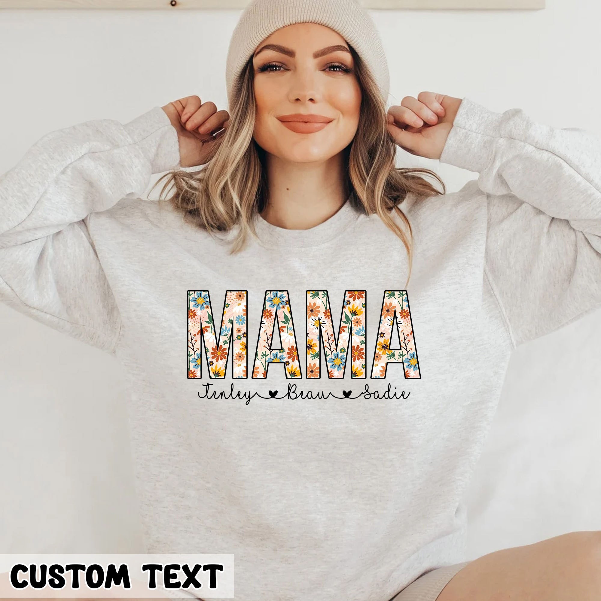 Personalised Retro Floral Mama Crewneck Gift for Mama