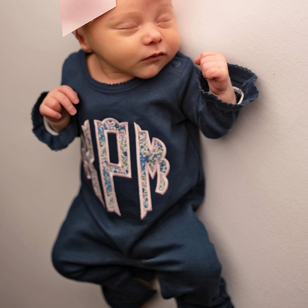 Personalised Baby Girl Coming Home Monogrammed Ruffle Romper