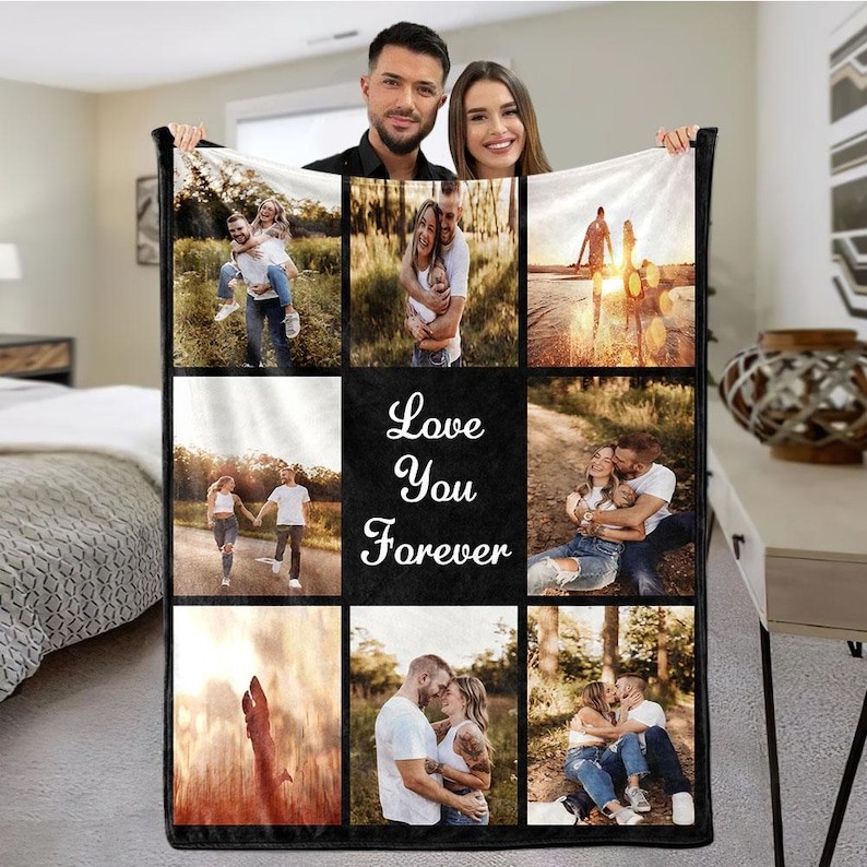 Personalised  Picture Blanket Unique Couple Gift Special Memory Keepsake
