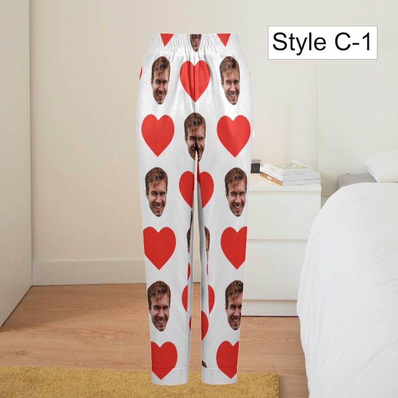 Personalised Pajamas Pants with Face Custom Face Pajamas Anniversary Date Gift
