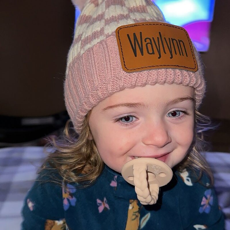 Personalised Checkered Kids Beanie Cold Weather Gift