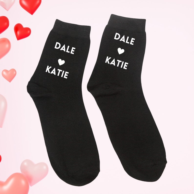 Personalised Couple Socks with Names Valentines Day Couple Lover Gifts