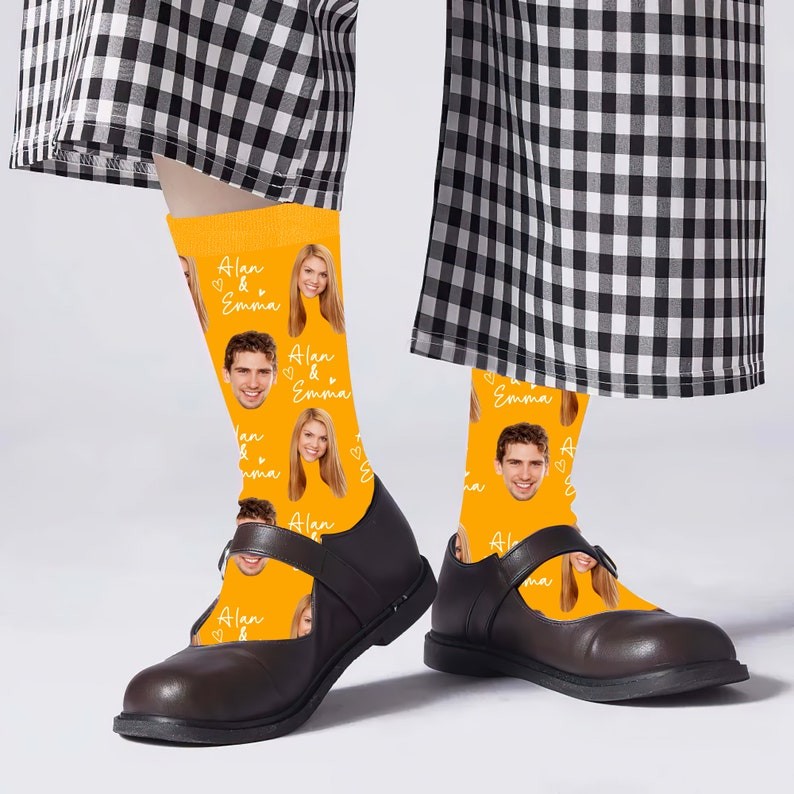 Personalised Valentines Face Socks For Couple Gift for Him Her