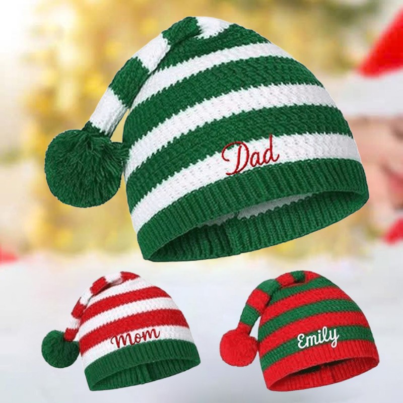 Personalised Christmas Elf Hats Custom Family Names