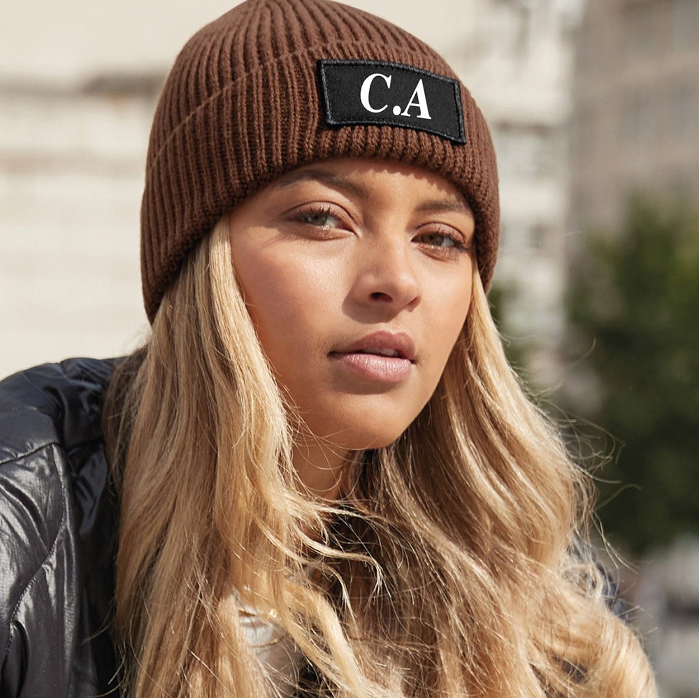 Custom Patch Beanie Classic Cuff Beanie with Cotton Twill Patch