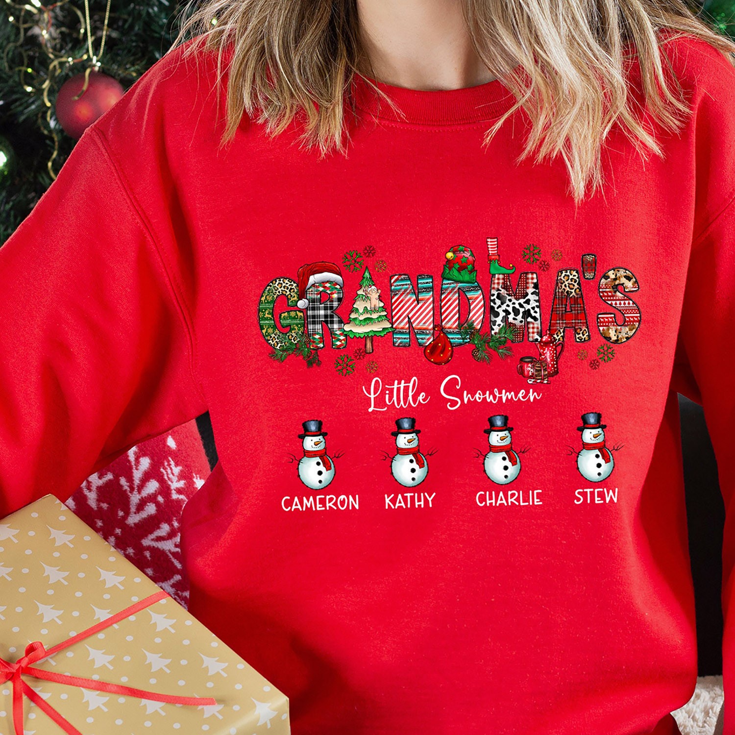 Custom Grandma Nana's Little Snowmen Cute Snowmen Hoodie