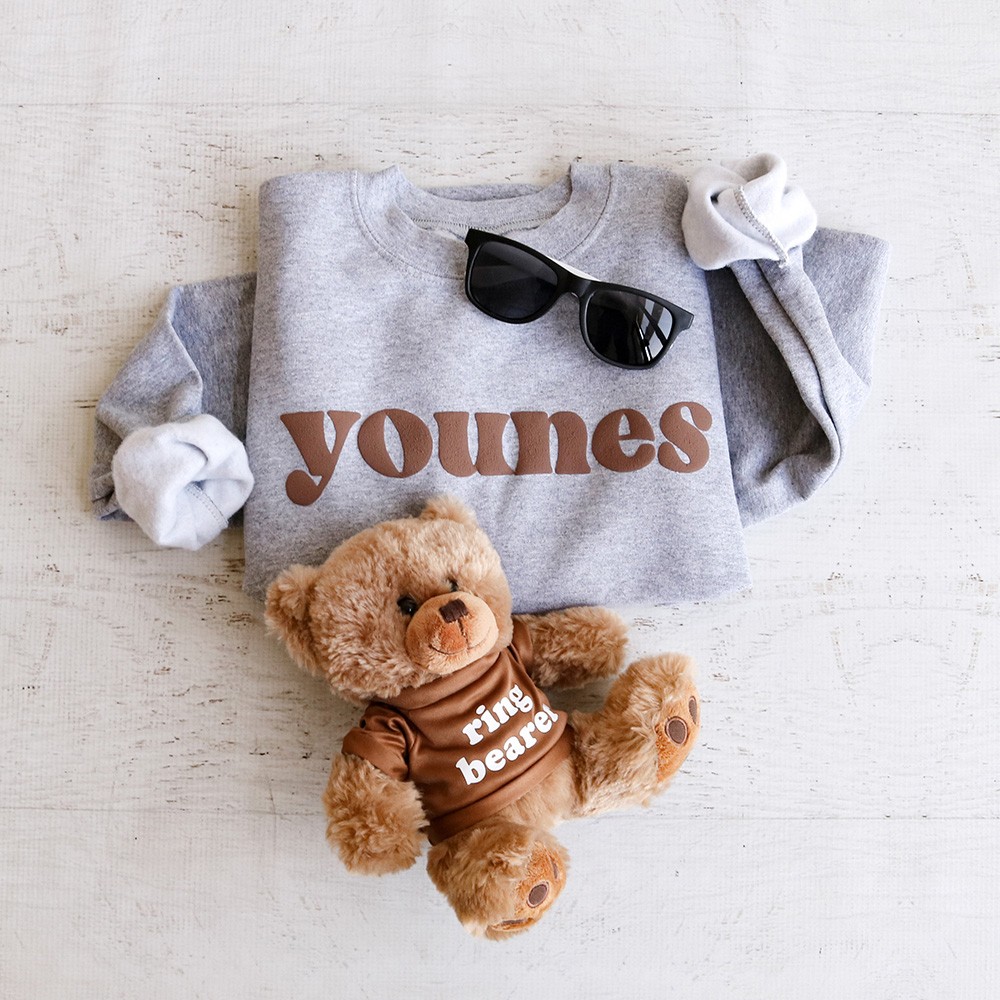 Personalised Name Embossed Custom Crewneck Personalised Toddler Youth Sweatshirt
