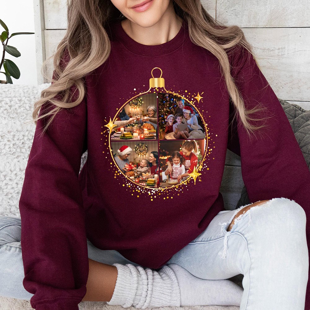 Custom Photo Christmas Sweatshirt Personalised Family Photo Sweatshirt