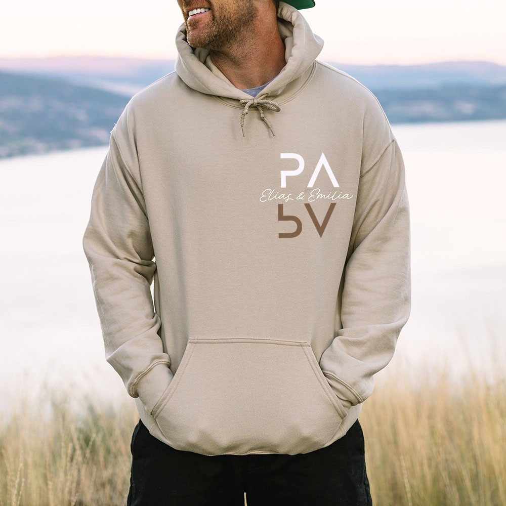Personalised PAPA Sweatshirt Hoodie with Kid's Names XMAS Gift Cool Dad Gift