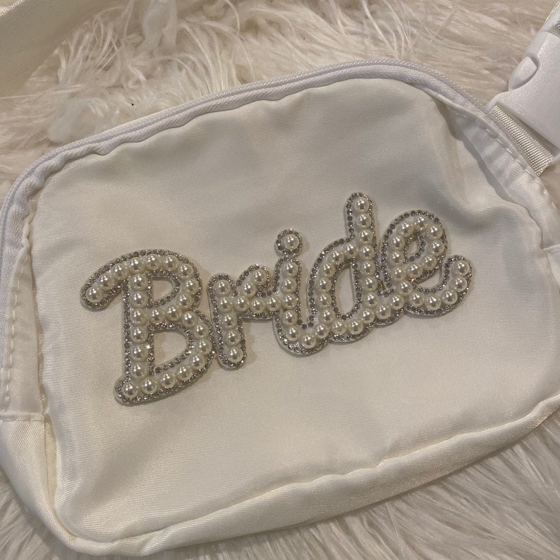 Personalised Ivory Off-White Bride Belt Bag Fanny Pack Crossbody