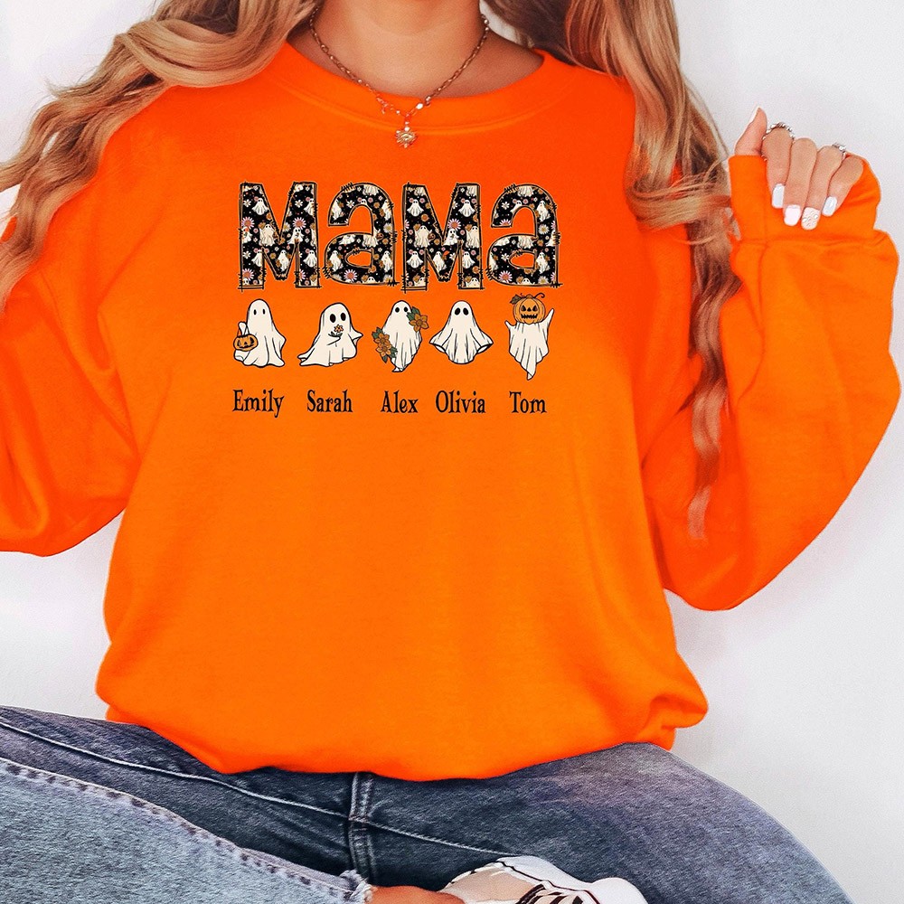 Personalised Halloween Mama Sweatshirt Spooky Mama Hoodie