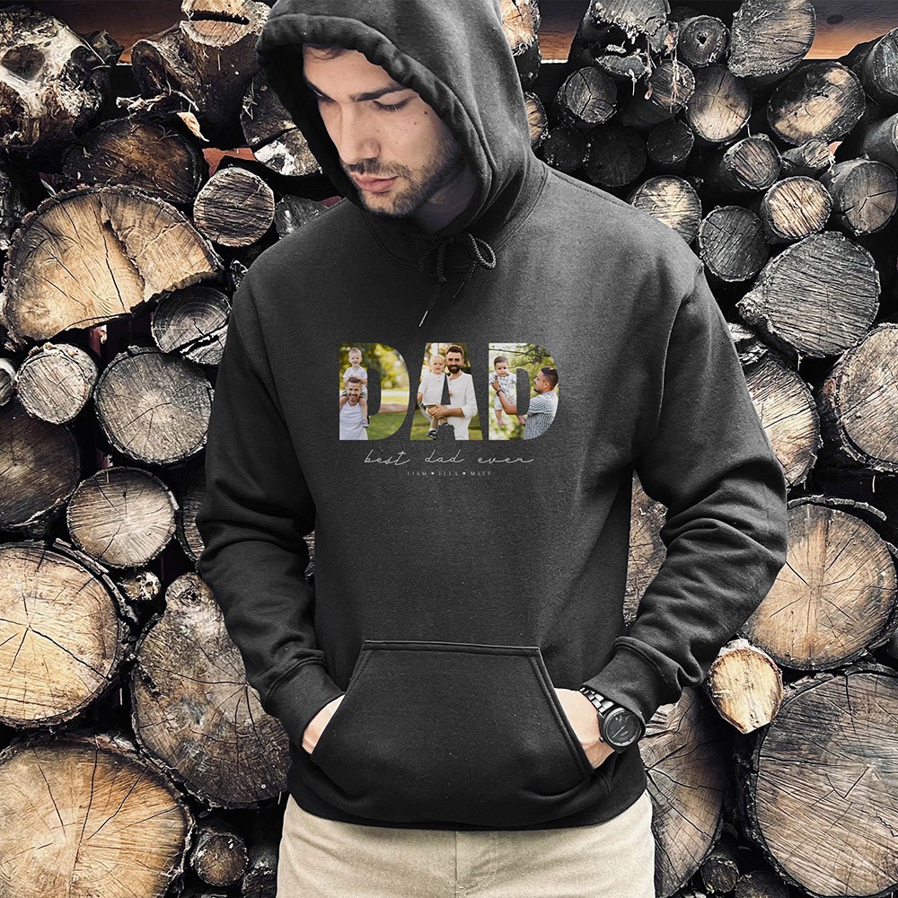 Custom Photo on Hoodie Funny Dad Hoodies Fathers Day Gift