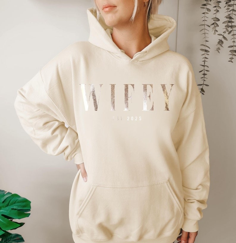 Personalised Wifey and Hubby Matching Couples Hoodies Tees