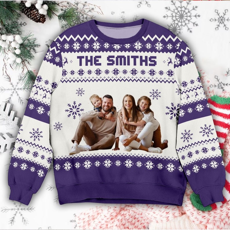 Personalised Face Christmas Ugly Sweater Family Photo Ugly Sweater Ugly Christmas Pattern
