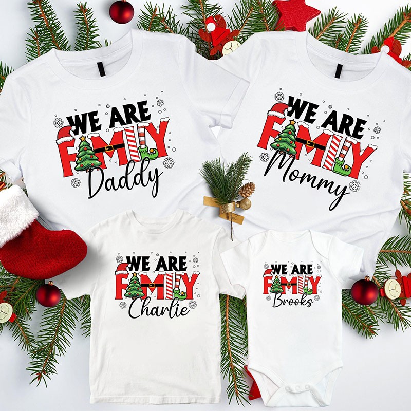 Personalised Matching Family Christmas Shirts Xmas Party Outfits