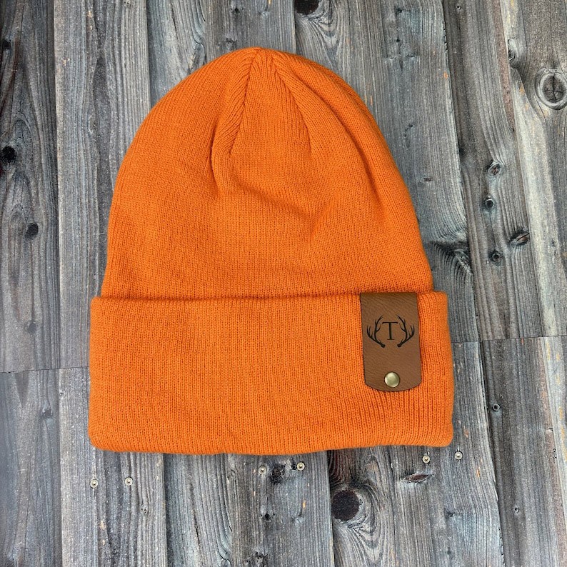 Unisex Personalised Beanie with Custom Tag Monogrammed Winter Hat