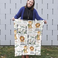 Personalised Animal Baby Name Blanket – Perfect for Baby Showers & Christmas Gifts