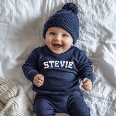 Custom Puff Name Baby Sweatshirt Bodysuit Personalised Bubble Romper