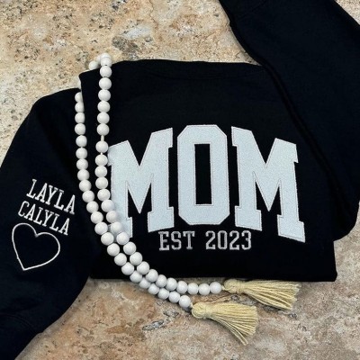 Personalised Grandma Embroidered Sweatshirt, Grandkids names on sleeve
