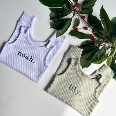 Personalised Embroidered Baby Romper - Newborn Essentials Christmas Gifts for Kids