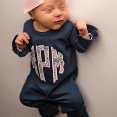 Personalised Baby Girl Coming Home Monogrammed Ruffle Romper
