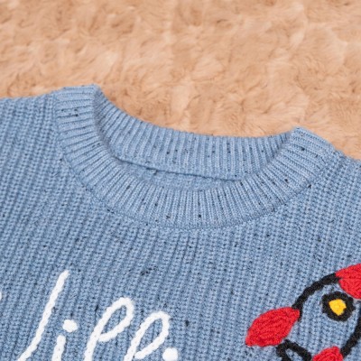 Personalised Baby Sweater Hand Embroidered Baby Name Sweater with Rocket