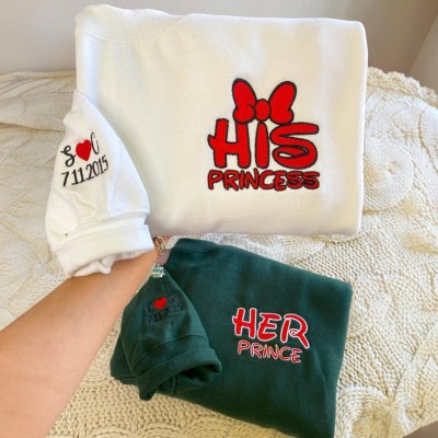 Personalised Couple Matching His and Her Embroidered Hoodie Honey Moon Hoodie