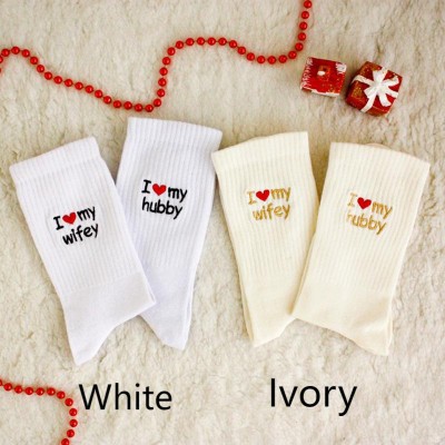 Personalised Embroidery Couple Socks Valentines Day Couple Lover Gifts