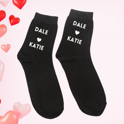 Personalised Couple Socks with Names Valentines Day Couple Lover Gifts