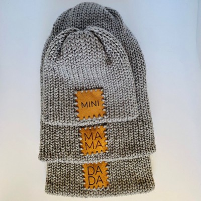 Personalised Family Beanies Set DADA MAMA and MINI