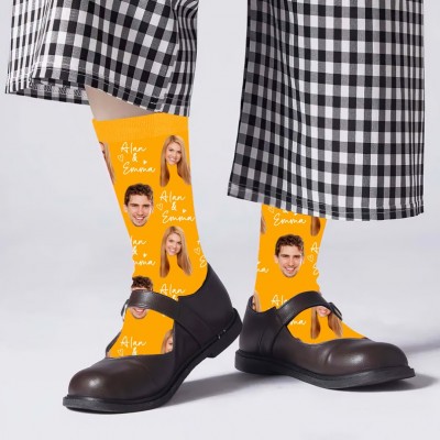 Personalised Valentines Face Socks For Couple Gift for Him Her