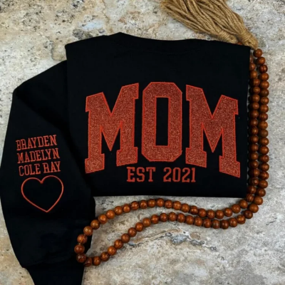 Personalised Grandma Embroidered Sweatshirt, Grandkids names on sleeve