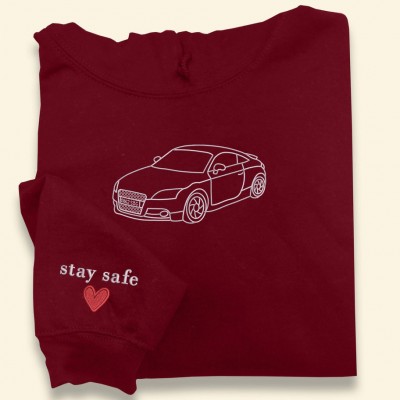 Custom Embroidered Car Sketch Hoodies
