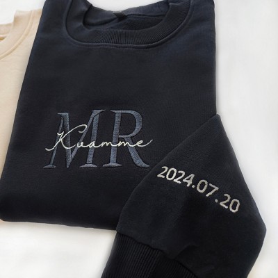 Custom Mrs And Mr Embroidered Sweatshirt Gift for Future
