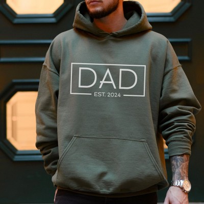 Personalised Dad EST Sweatshirt with Kids' Names on Sleeve XMAS Gift