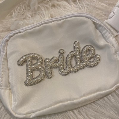 Personalised Ivory Off-White Bride Belt Bag Fanny Pack Crossbody