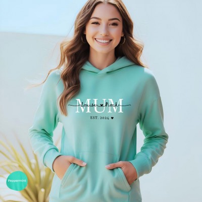 Personalised Mother's Day Hoodie with Est Year the Best Gift for Mum