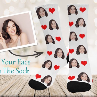 Personalised Valentines Face Socks For Couple Gift for Him Her