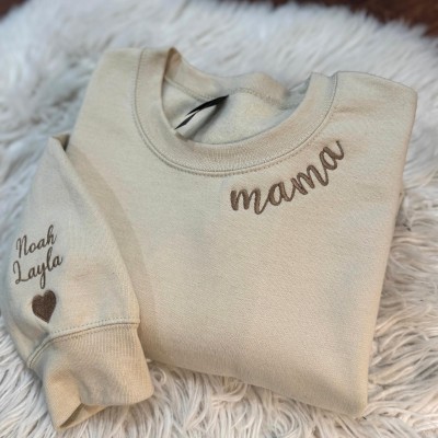 Personalised Grandma Embroidered Sweatshirt, Grandkids names on sleeve