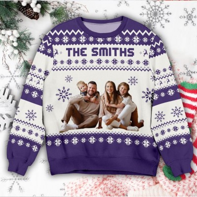 Personalised Face Christmas Ugly Sweater Family Photo Ugly Sweater Ugly Christmas Pattern