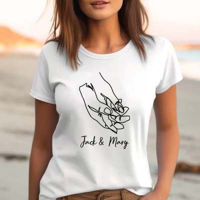 Personalised Love Date and Name Shirt Matching Couple Shirt  Anniversary Gift