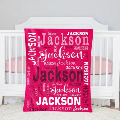Personalised Name Blanket for Baby Great Gift for Birthday