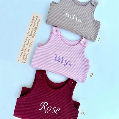 Personalised Embroidered Baby Romper - Newborn Essentials Christmas Gifts for Kids