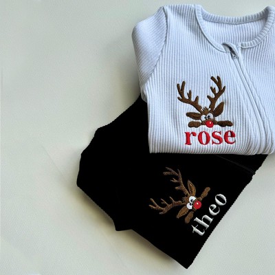 Personalised Embroidered Baby Romper - Newborn Essentials Christmas Gifts for Kids