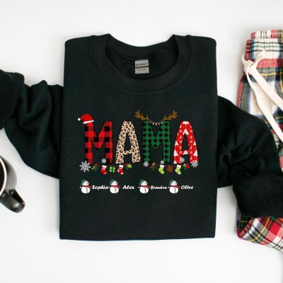 Custom Christmas Mama Sweatshirt 