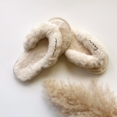 Personalised Women’s Fuzzy Slippers Gifts for Mothers Bridesmaid