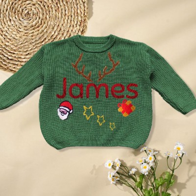 Personalised Christmas Newborn Sweater with Name Christmas Baby