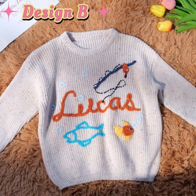 Bespoke Hand-Embroidered Baby Name Sweater