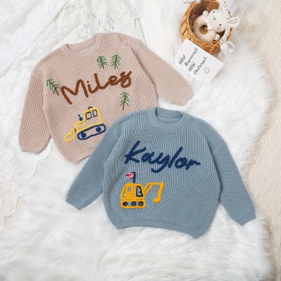Custom Hand Embroidery Oversize Toddler&Baby Boy Sweater