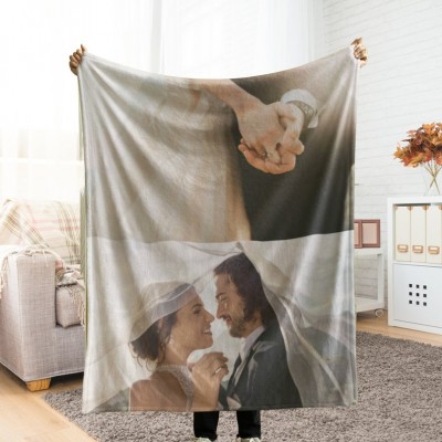 Custom Dog Picture Bedding Blanket With Name Keepsake for Valentine's Day